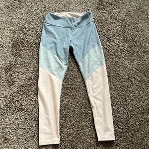 Outdoor Voices Tricolor Leggings Blue Gray Pink Size Large